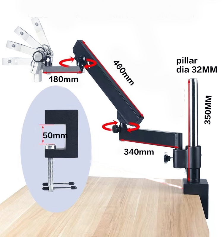 Esnek Eklemli Kol Geniş Hareke - Articulating Arm Boom Stand Microscope incelemesi ve fiyatı